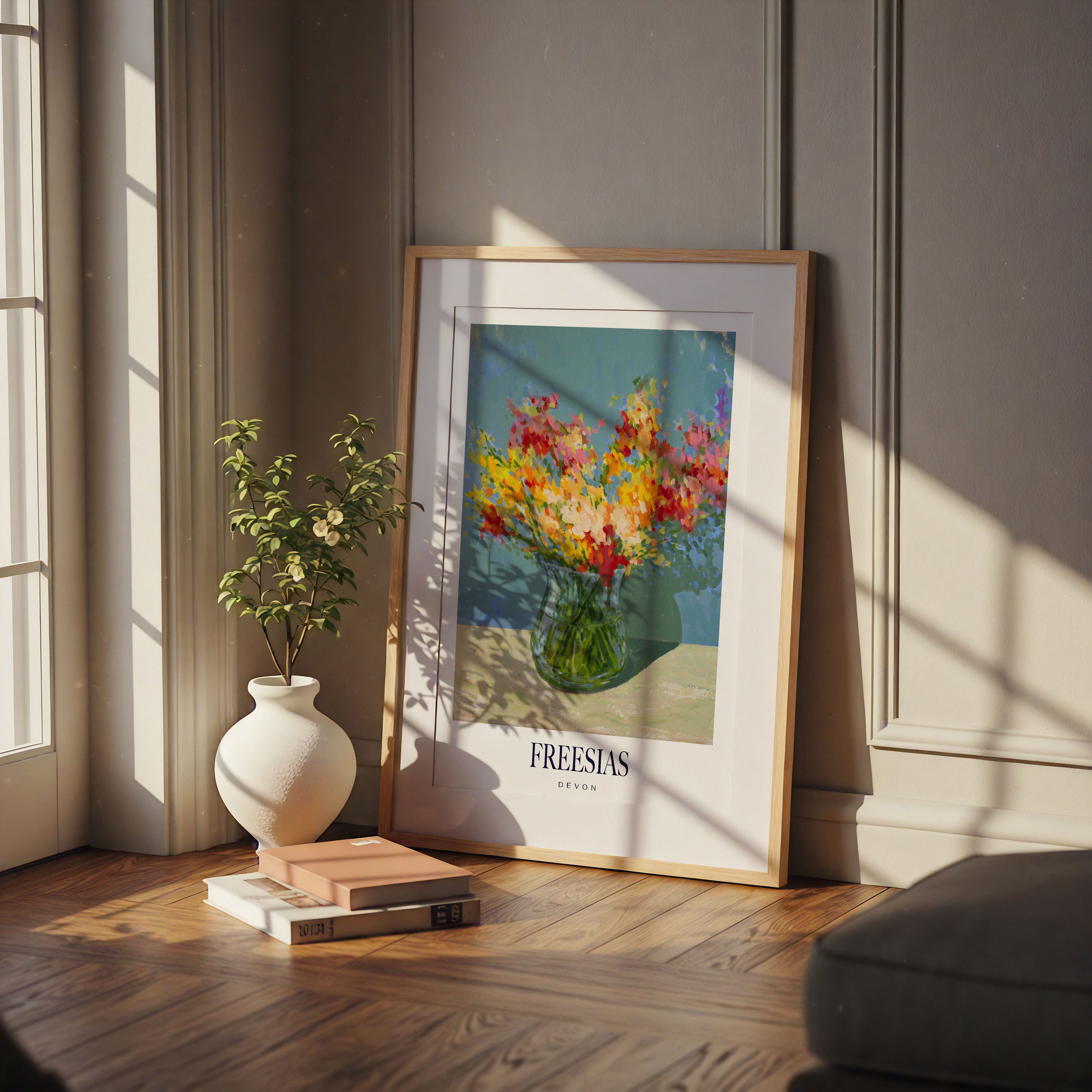 Freesias in the Evening Poster Print