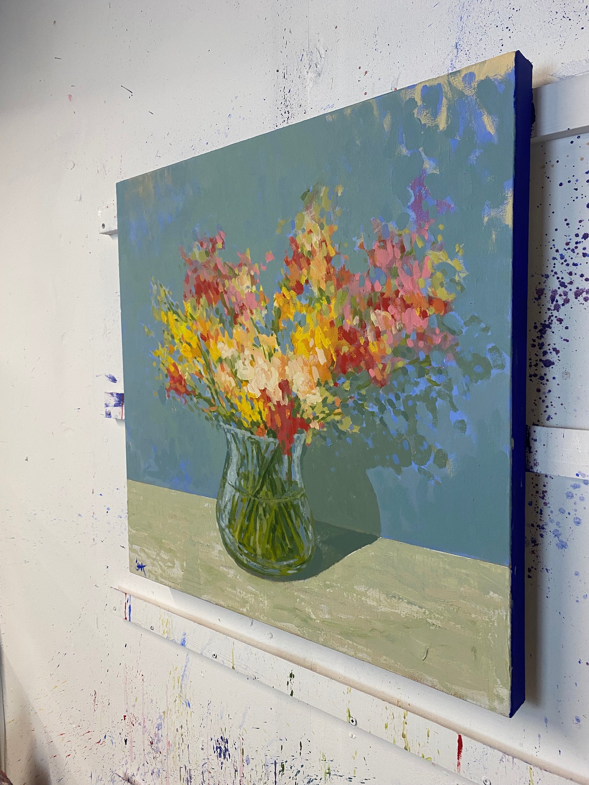 Freesias in the Evening - Original Painting by James Williamson