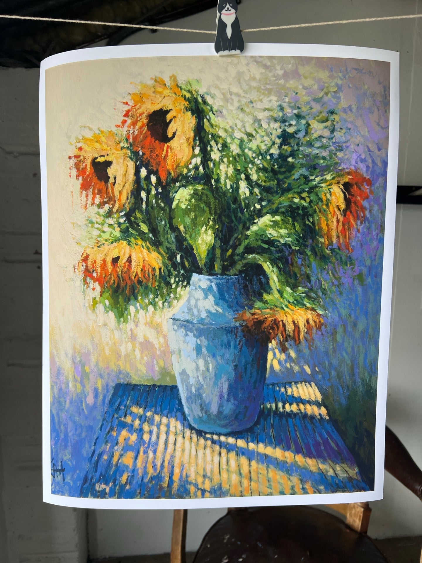 Sunflowers At Dusk - Signed Print