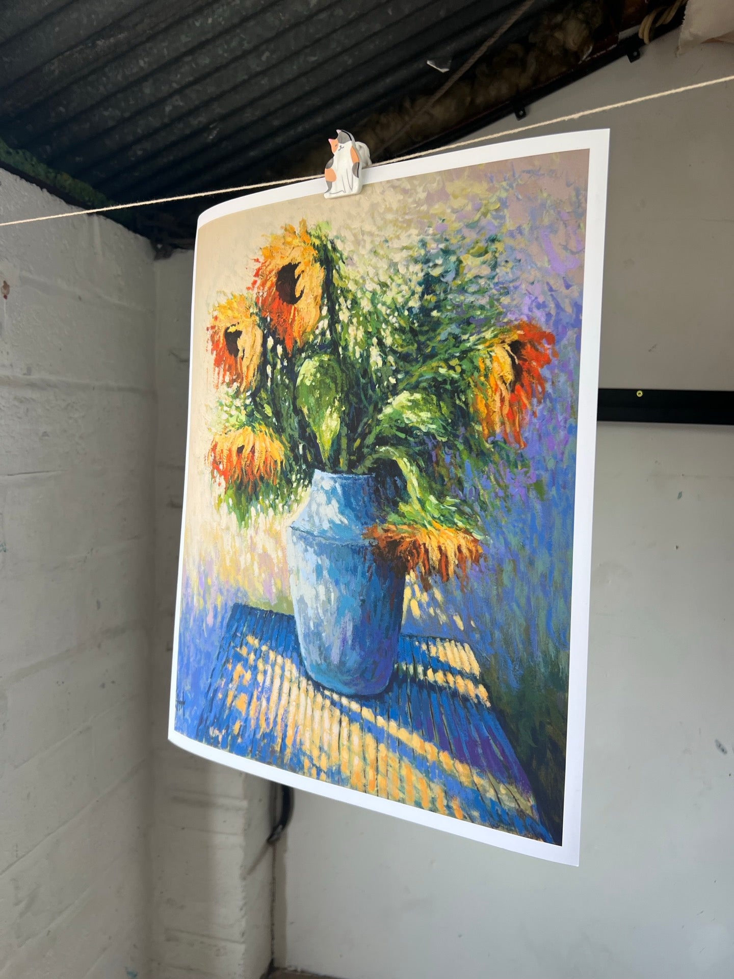 Sunflowers At Dusk - Signed Print