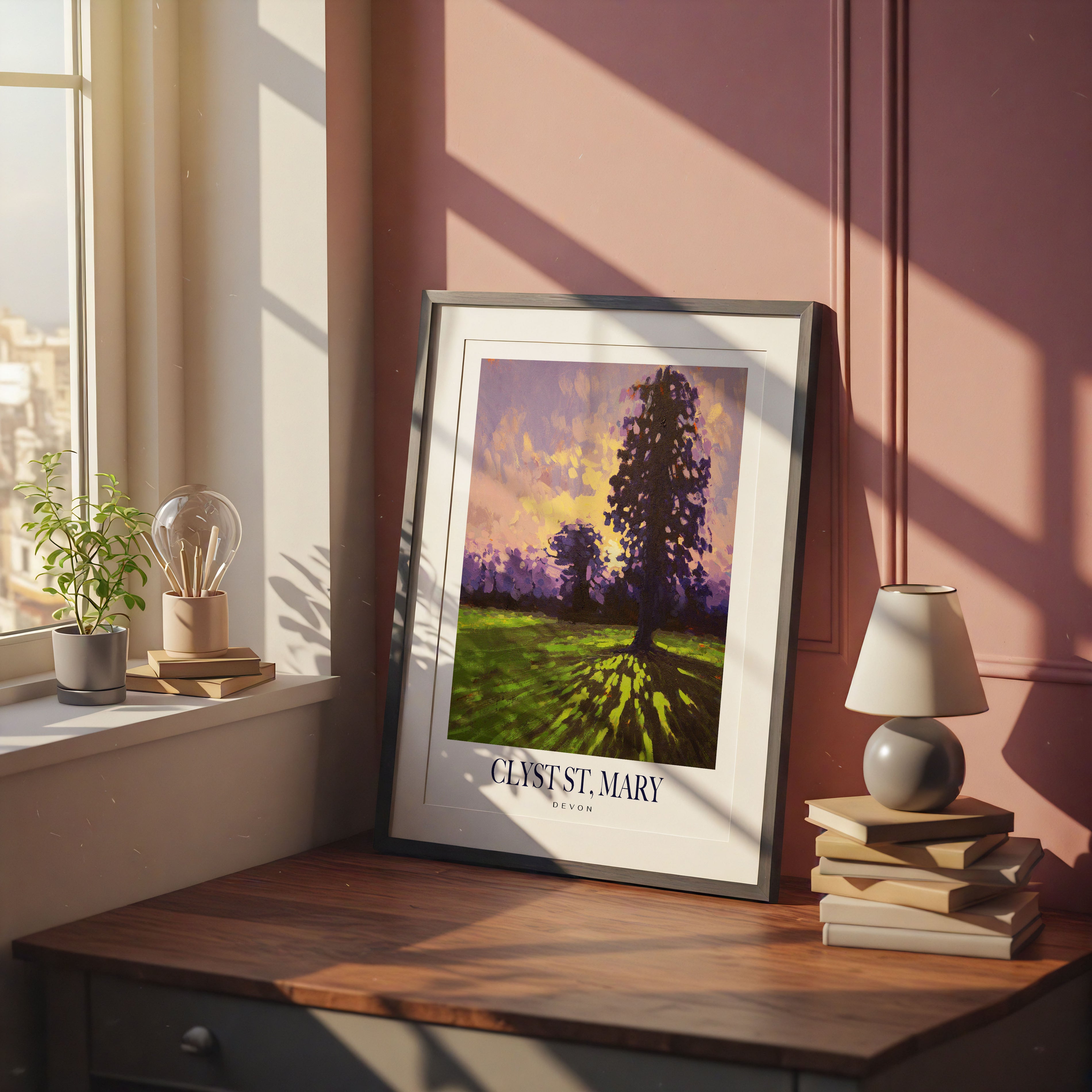 Sunrise over Clyst St. Mary Poster Print