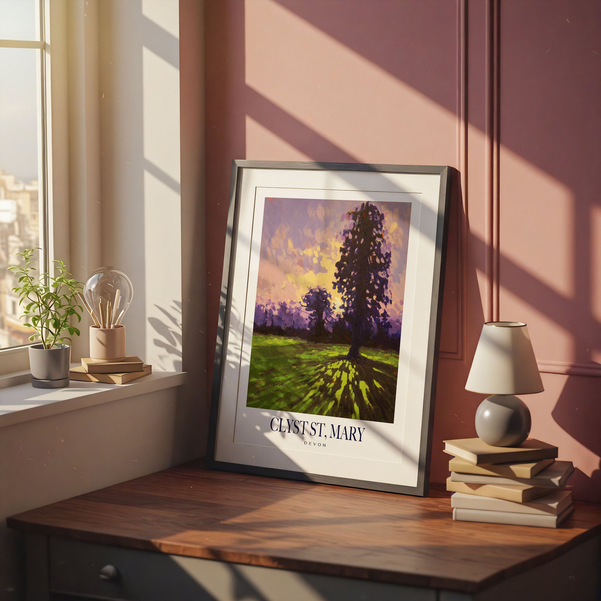 Sunrise over Clyst St. Mary Poster Print