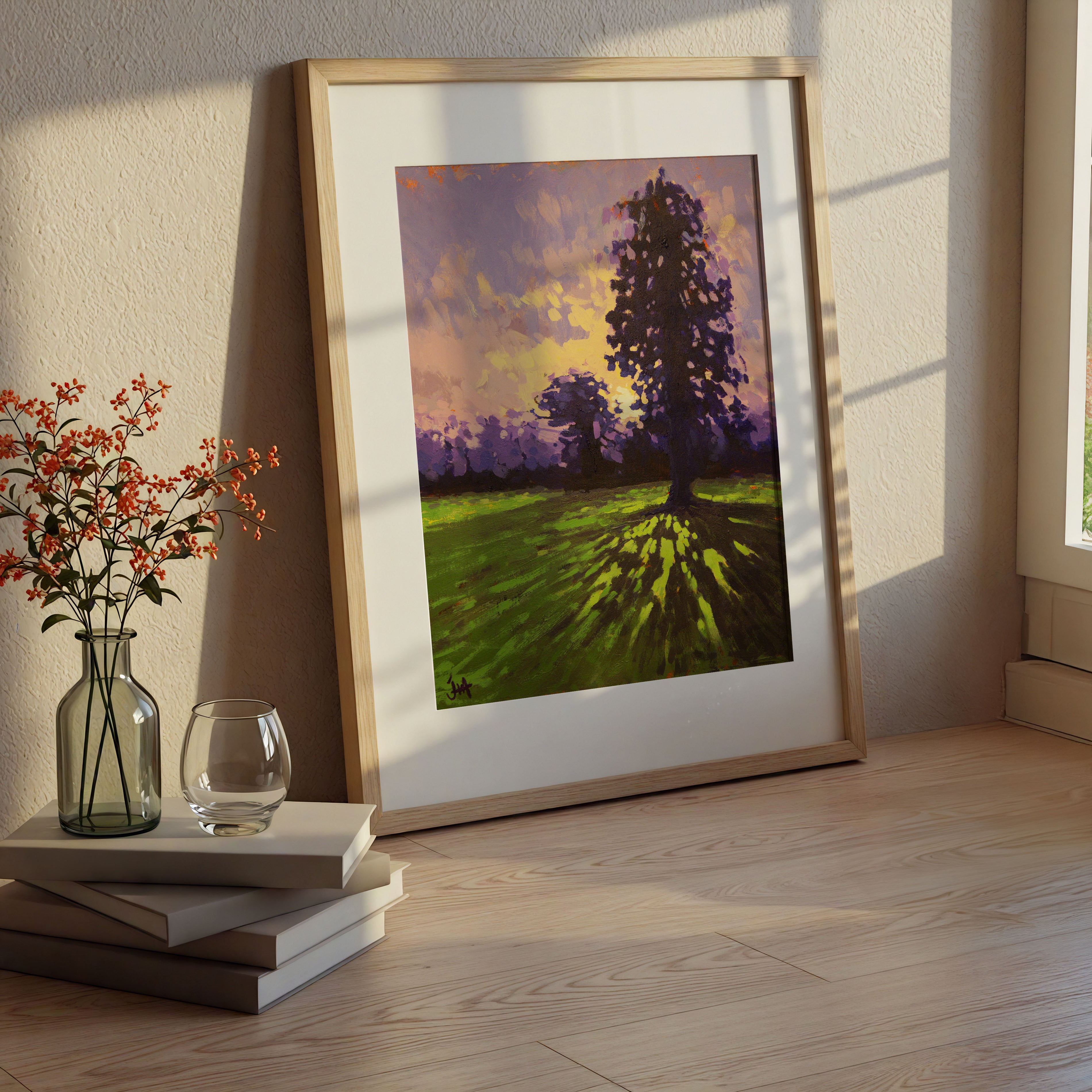 Sunrise over Clyst St. Mary Print on Fine Art Paper