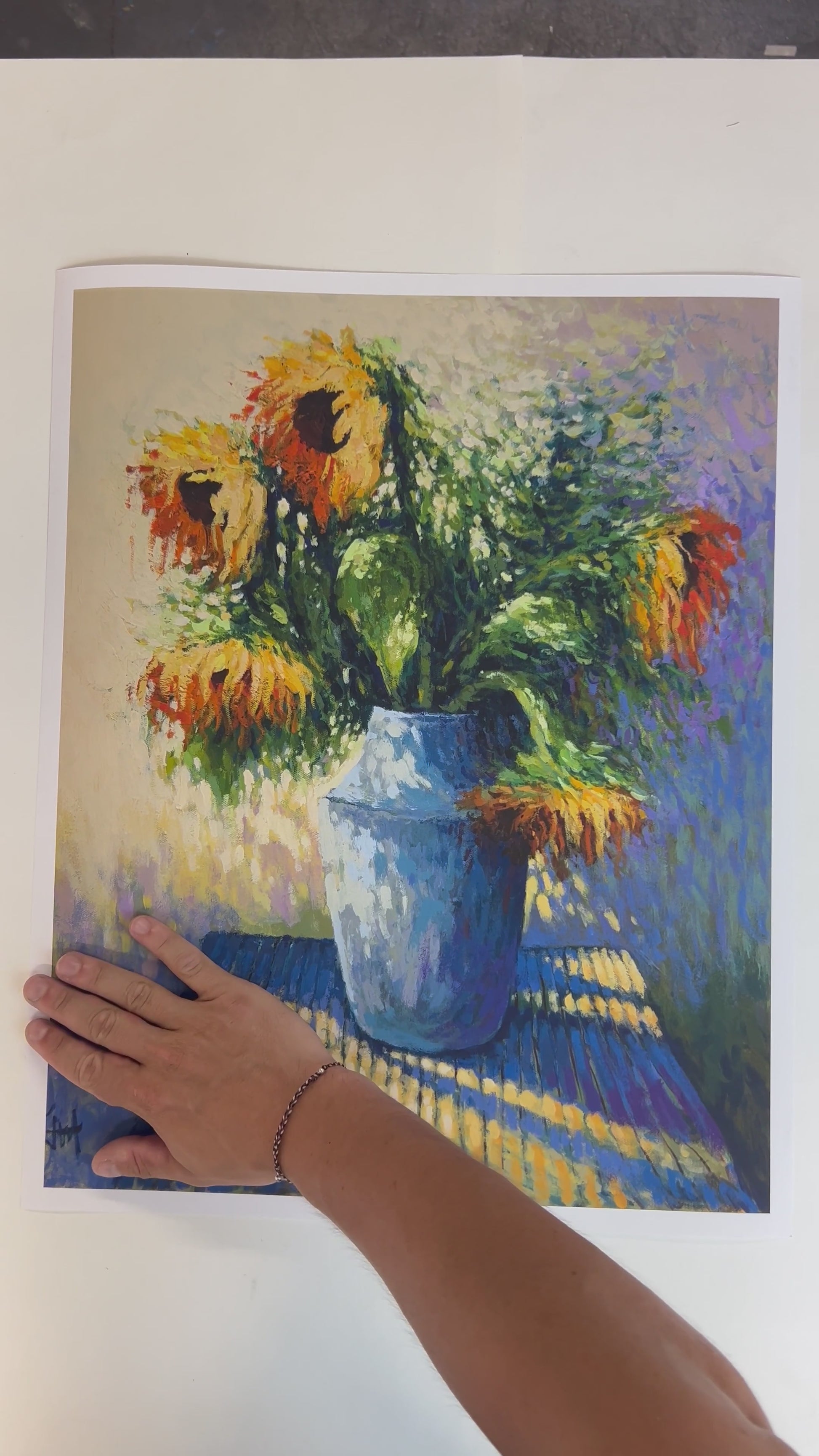 Sunflowers At Dusk - Signed Print