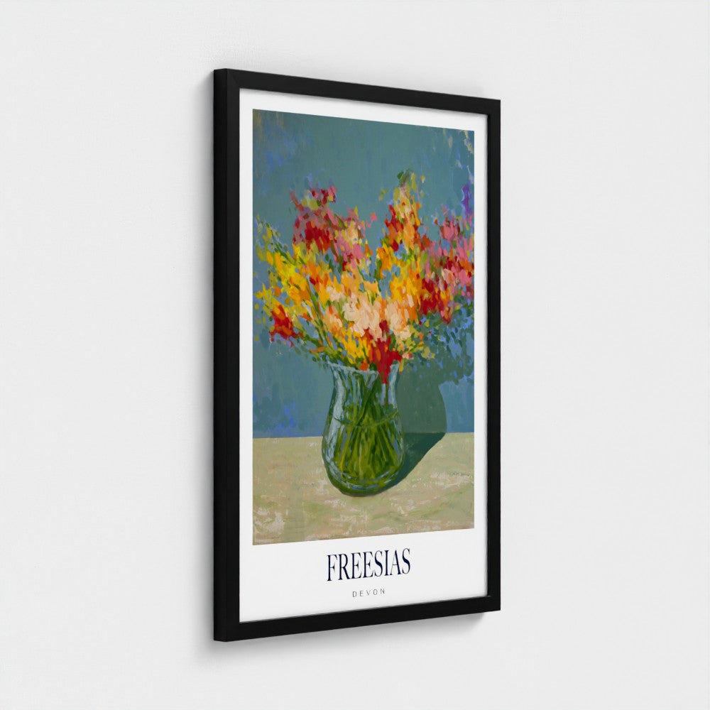 Freesias in the Evening Poster Print