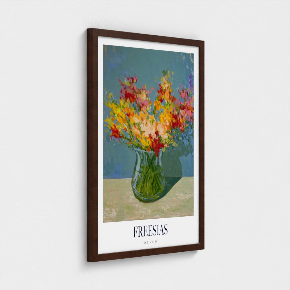 Freesias in the Evening Poster Print