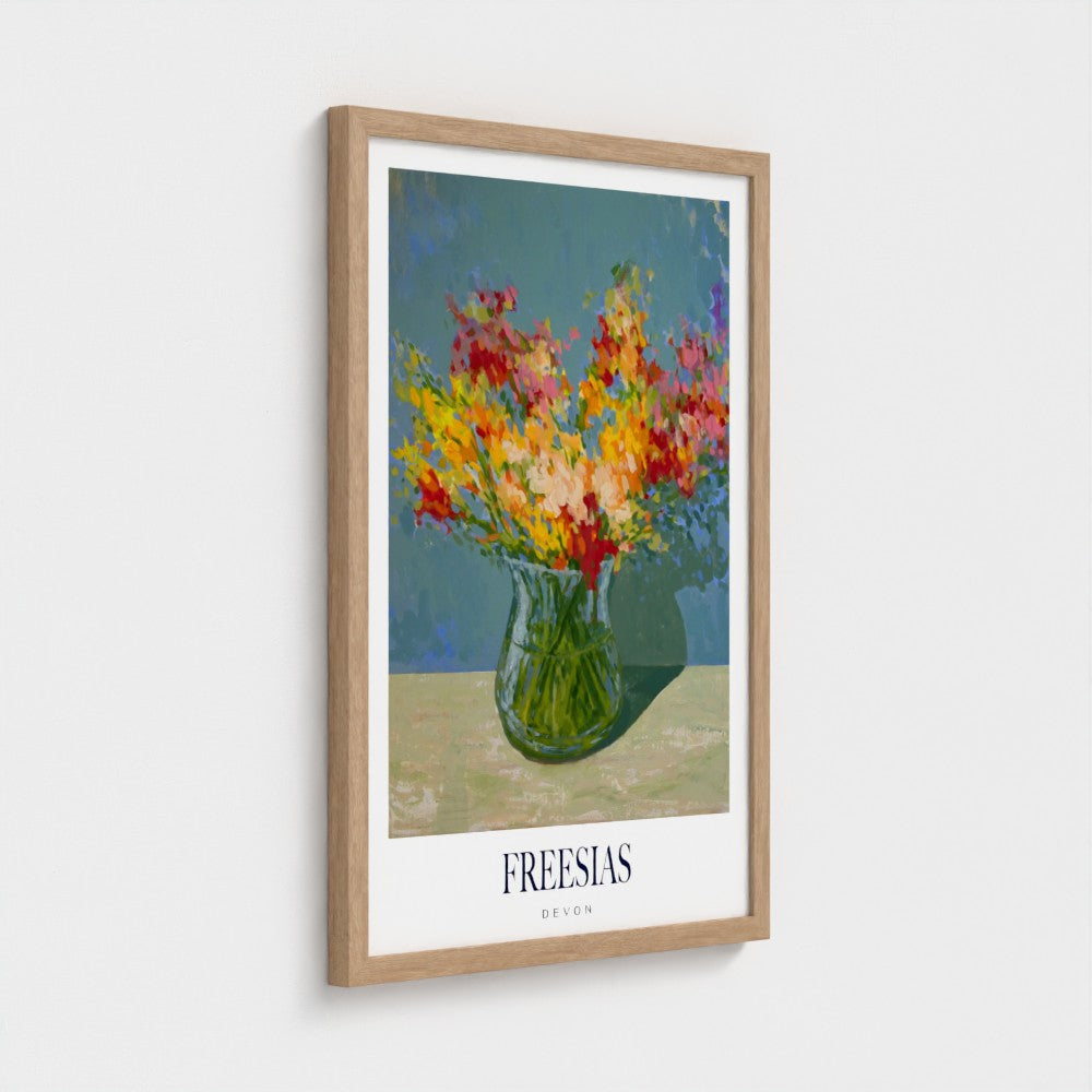 Freesias in the Evening Poster Print