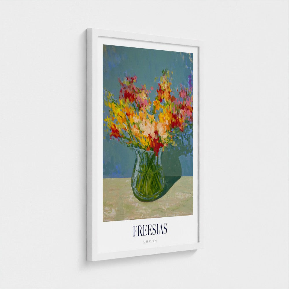 Freesias in the Evening Poster Print