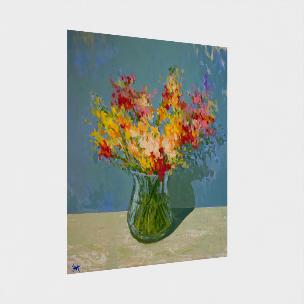 Freesia's In The Evening Print on Fine Art Paper