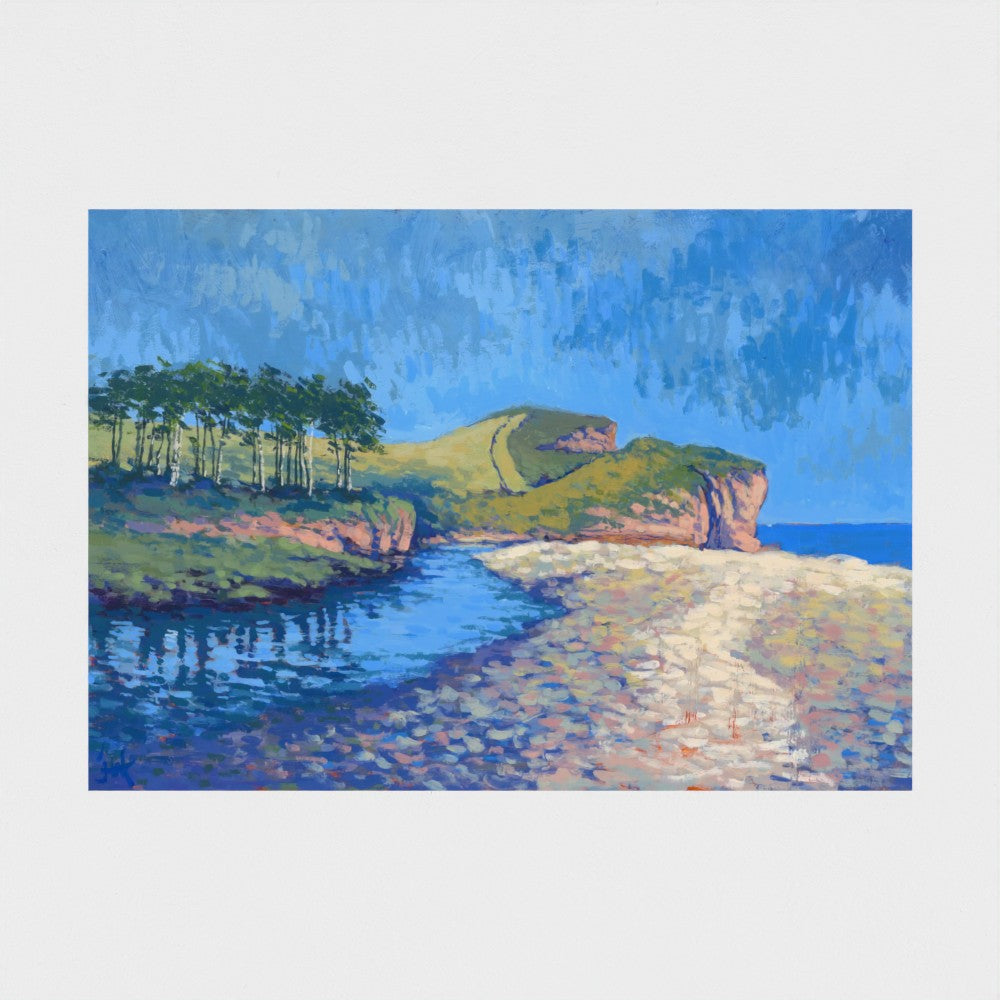Walks along Budleigh Salterton Print on Fine Art Paper