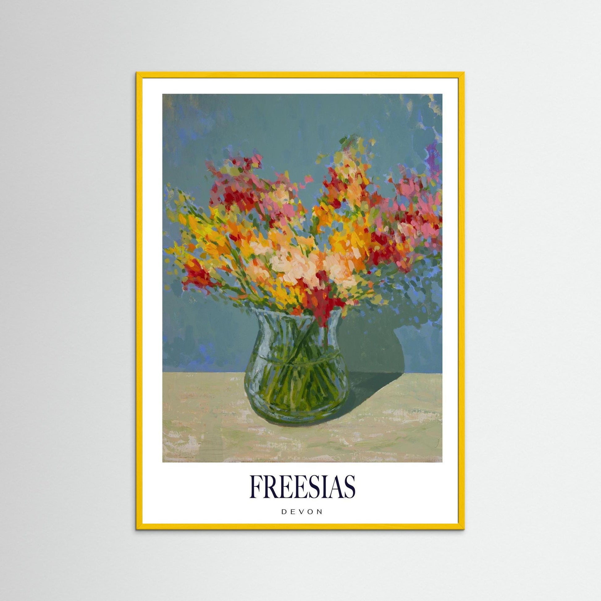 Freesias, Devon Framed Poster